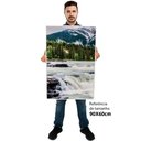 Ver imagem 2 de Kit Quadro Decorativo 3 Telas Canvas a Cachoeira Tacolado Moldura Flutuante 4,5cm Preta 60 X 90cm