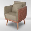 Ver imagem 2 de Cadeira Poltrona para Sala Quarto Confortável e Reforçada:bege