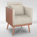 Ver imagem 1 de Cadeira Poltrona para Sala Quarto Confortável e Reforçada Sofia:bege