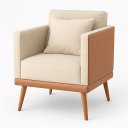 Ver imagem 1 de Cadeira Poltrona para Sala Quarto Confortável e Reforçada:bege