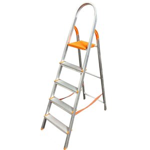 Escada Doméstica de Alumínio com Acessórios em Polipropileno com 5 Degraus Antiderrapantes - EDS005 