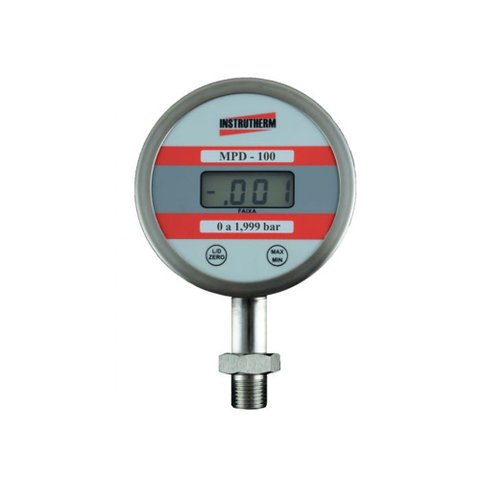 Manômetro Digital Rosca 1/2 Npt Escala 0 A 1,999 Resolução 0,001 Bar Mpd-100