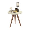 Ver imagem 4 de Conjunto Mesa Apoio Lateral Redonda Pés Palito - Off White