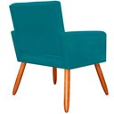 Ver imagem 3 de Poltrona Decorativa Camila Azul Turquesa - Visalar Móveis