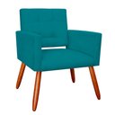 Ver imagem 1 de Poltrona Decorativa Camila Azul Turquesa - Visalar Móveis