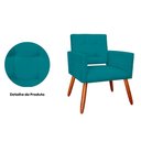 Ver imagem 2 de Poltrona Decorativa Camila Azul Turquesa - Visalar Móveis
