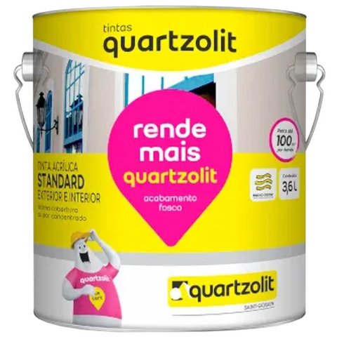 Tinta Acrílica Rende Mais Standard 3,6 Litros - QUARTZOLIT