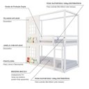 Ver imagem 2 de Beliche Montessoriano Casinha Reta com 02 Janelas Madeira Maciça Branco Megamobília