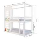 Ver imagem 3 de Beliche Montessoriano Casinha Reta com 02 Janelas Madeira Maciça Branco Megamobília