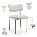 Ver imagem 7 de Kit 08 Cadeiras Estofadas para Sala de Jantar Melina Base Arena L02 Linho Cru - Lyam Decor