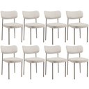 Ver imagem 1 de Kit 08 Cadeiras Estofadas para Sala de Jantar Melina Base Arena L02 Linho Cru - Lyam Decor