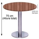 Ver imagem 5 de Mesa Beta Big Inox 75 Cm (alt) Disco Redondo Tampo Mdp Redondo 80 Cm (larg) X 2,50 Cm (alt) Walnut