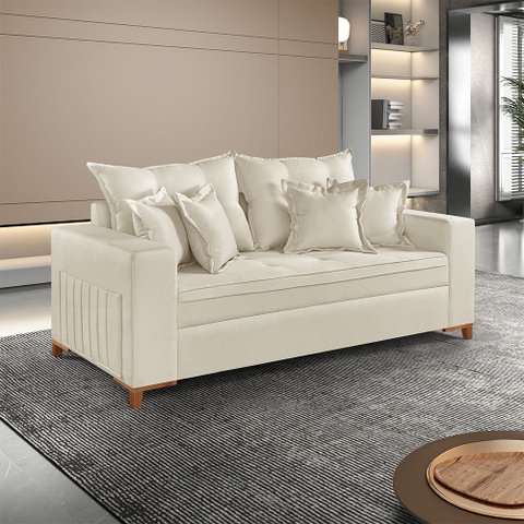 Sofá Martins M-205 Linho 200cm Living Estofados Martins