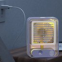 Ver imagem 5 de Ventilador Umidificador Ar Agua Touch Led Luminaria USB 3 Velocidade Silencioso De Mesa Trabalho Est