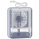 Ver imagem 1 de Ventilador Umidificador Ar Agua Touch Led Luminaria USB 3 Velocidade Silencioso De Mesa Trabalho Est