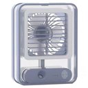 Ver imagem 7 de Ventilador Umidificador Ar Agua Touch Led Luminaria USB 3 Velocidade Silencioso De Mesa Trabalho Est