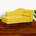 Ver imagem 5 de Recamier Divã Larissa Capitonê Lado Esquerdo Corino Cores - S.a Móveis - Amarelo