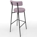 Ver imagem 7 de Kit 03 Banquetas Altas Cozinha Bar Sala De Jantar Em Aço Milão L02 Suede Rosê - Lyam Decor