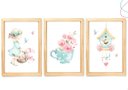 Ver imagem 1 de Kit com 3 Quadros Decorativos Menina em Aquarela Flores: Pinus