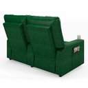 Ver imagem 3 de Poltrona do Papai Reclinável Sala de Cinema 2 Lugares Manual Baú Usb Pu Verde Musgo