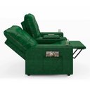Ver imagem 5 de Poltrona do Papai Reclinável Sala de Cinema 2 Lugares Manual Baú Usb Pu Verde Musgo