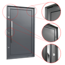 Ver imagem 4 de Porta Pivotante Alumínio Lambril c/Puxador Esq. Elite Cinza 240x150 Brimak