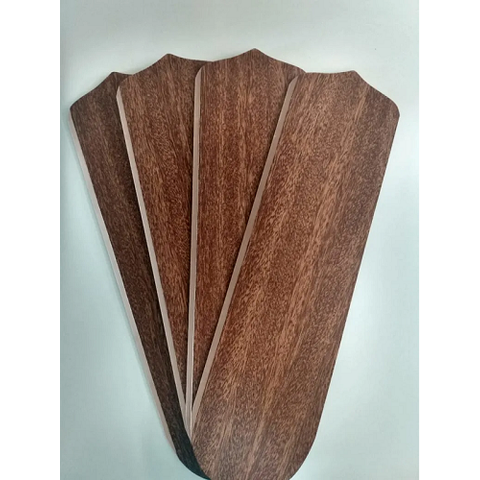 Jogo Com 3 Pás De Mdf Mogno Para Ventiladores De Teto 13x41 cm Reta