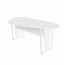 Ver imagem 2 de Mesa de Reunião Orgânica 180x105cm com Caixa de Tomadas e Pés em Metal Corporate Branco