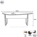 Ver imagem 4 de Mesa de Reunião Orgânica 180x105cm com Caixa de Tomadas e Pés em Metal Corporate Branco