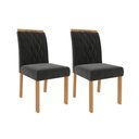 Ver imagem 1 de Kit 2 Cadeiras Sala Jantar Juliana Madeira 2 Un Madeira - Assento/Encosto Chumbo - Cimol