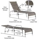 Ver imagem 5 de Kit 2 Espreguiçadeiras Catar Mesa Confortável Garden Trama Cappuccino