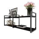 Ver imagem 3 de Prateleira Industrial Sala Estar Estante Nicho Parede Mdf Suspensa Pratileira Ferro Preto