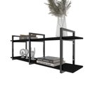 Ver imagem 1 de Prateleira Industrial Sala Estar Estante Nicho Parede Mdf Suspensa Pratileira Ferro Preto