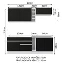 Ver imagem 4 de Armário de Cozinha Completa 220cm Branco/Preto Parma Madesa 03
