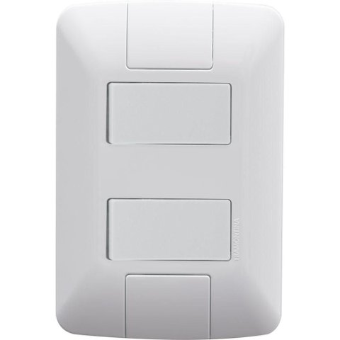 Conjunto 4x2 com 2 Interruptores Paralelos Tramontina Aria 6 a 250 V Branco