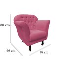 Ver mais imagens de Poltrona Decorativa Dália Veludo Rosa
