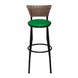 Banco Americano Alta Bar Bistro de Junco Fibra Sintetica:verde/capuccino - 2