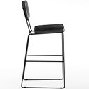 Ver imagem 6 de Kit 05 Banquetas Altas Cozinha Sala Jantar Base em Aço Fixa Allana L02 Couríssimo Preto - Lyam