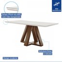 Ver imagem 6 de Mesa de Jantar 4 Lugares Kyra/Canela com Vidro Chocolate/Off White/Suede Bege - Cel Móveis