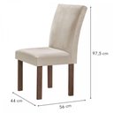 Ver imagem 3 de Mesa de Jantar 4 Lugares Kyra/Canela com Vidro Chocolate/Off White/Suede Bege - Cel Móveis