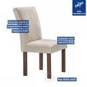 Ver imagem 5 de Mesa de Jantar 4 Lugares Kyra/Canela com Vidro Chocolate/Off White/Suede Bege - Cel Móveis
