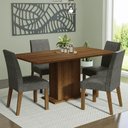 Ver imagem 1 de Conjunto Sala de Jantar Mesa Tampo de Madeira 4 Cadeiras Rustic/silver Keila Madesa