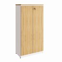 Ver imagem 2 de Armário Alto 160cm para Escritório 2 Portas com Chave Corporate F5 Marrom/Macadâmia/Branco