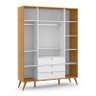 Guarda Roupa Infantil 4 Portas e 3 Gavetas Retrô Gold Freijó/Branco Soft/Eco Wood - Matic Móveis - 2