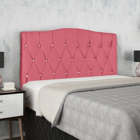 Cabeceira Casal Theresa para Quarto 140cm Rosa - Bela Móveis