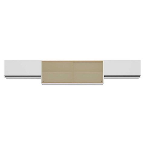 Kit 3 Armários de Cozinha Aéreos 4 Portas Veneza Multimóveis Mp2152 Branco/preto