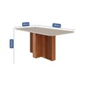 Ver imagem 2 de Mesa para Sala de Jantar Isadora 1,80 c/Vidro Marrom/Cinamomo/Offwhite
