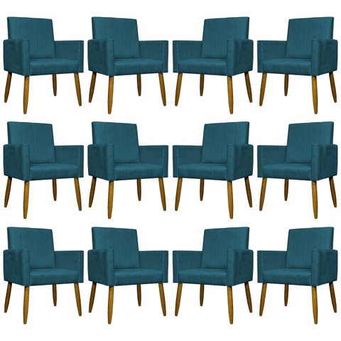 Kit 12 Poltronas Decorativas Mari para Sala Quarto Cores