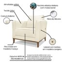 Ver imagem 4 de Kit 2 Poltronas e Sofá Living 2 Lugares 1,90m Vega Linho Beg