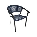 Ver imagem 2 de Kit 4 Cadeiras de Jantar Corda Náutica Azul Marinho Base Aluminio Preto Sofia Linha Plus